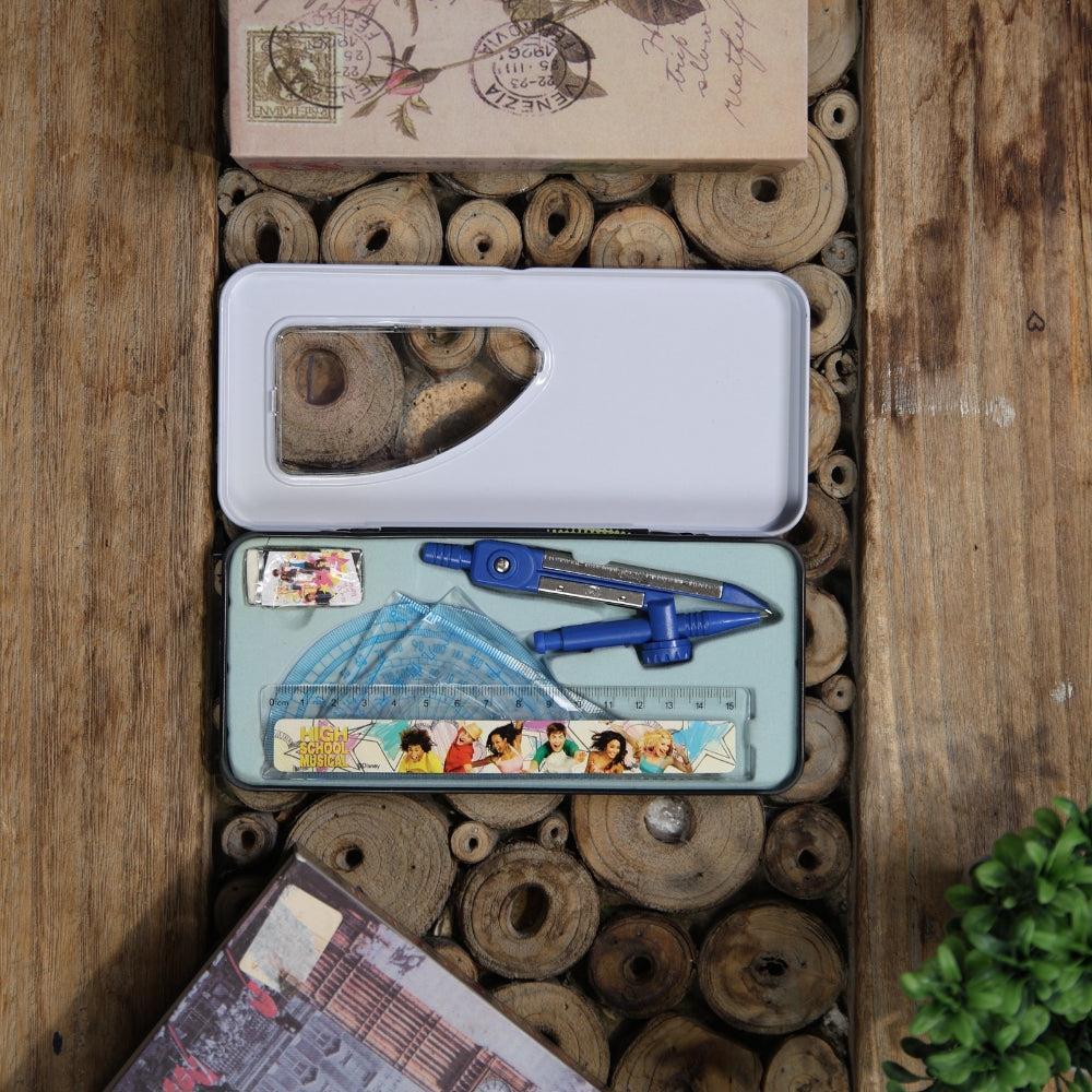 Math Geometry Drawing Compass Set with Shatterproof Storage Box for School