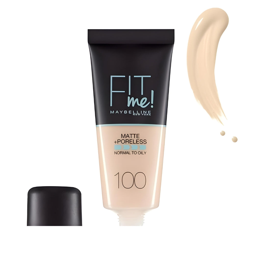 Maybelline Fit Me Matte & Poreless Foundation - 100 Warm Ivory 30ml