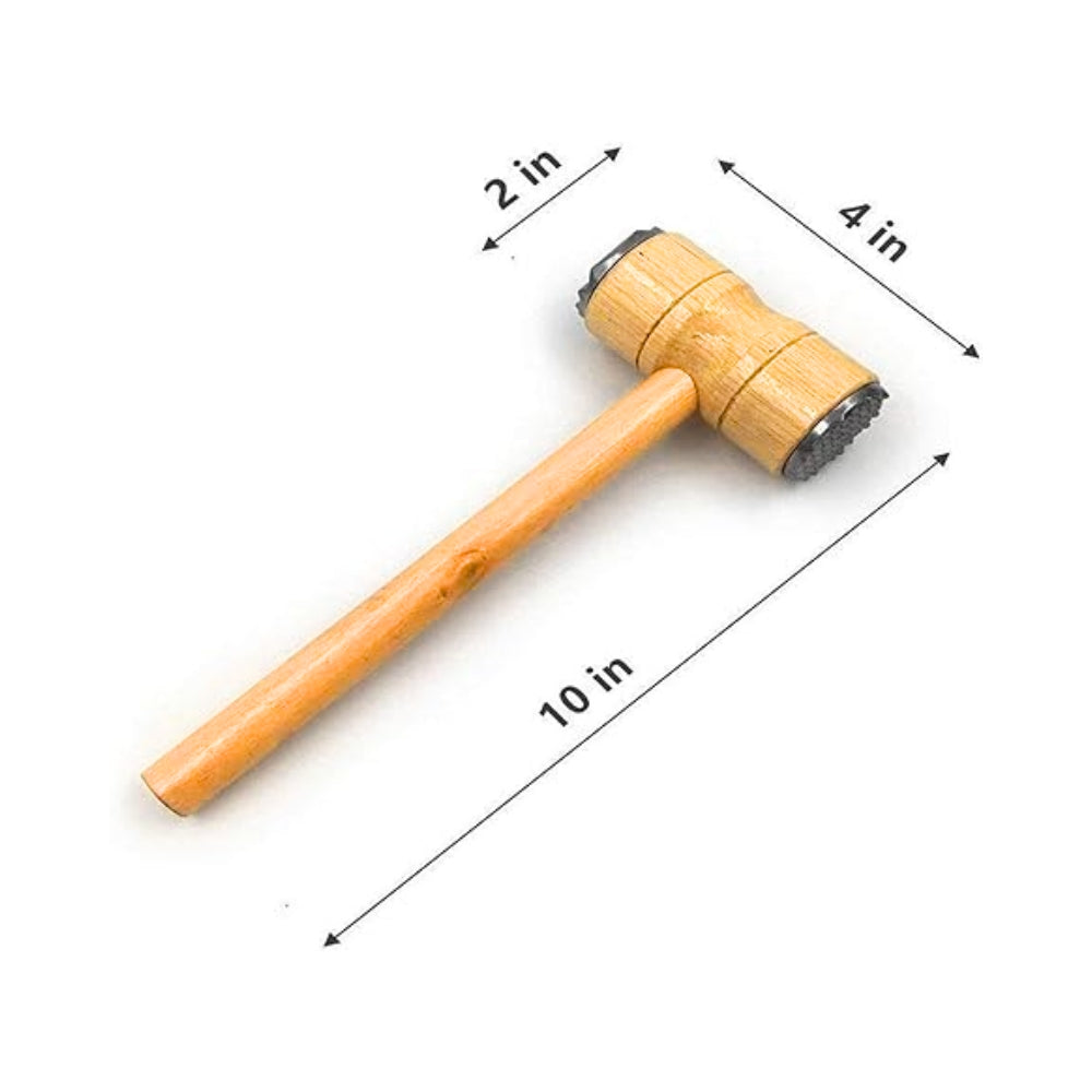 Meat Tenderizer Beef Hammer, Wooden Handle Meat Mallet Tool For Kitchen & BBQ, Suitable For Chicken, Steak, Fish And Pork