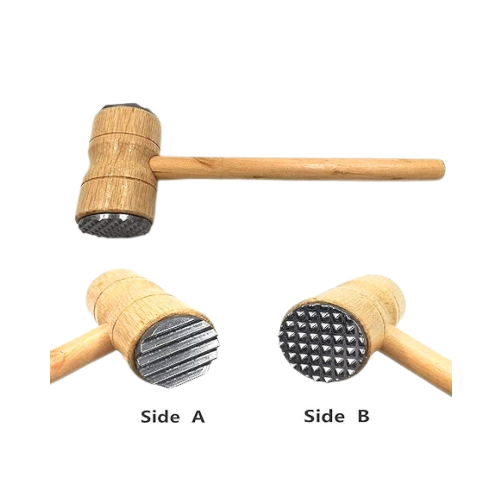 Meat Tenderizer Beef Hammer, Wooden Handle Meat Mallet Tool For Kitchen & BBQ, Suitable For Chicken, Steak, Fish And Pork