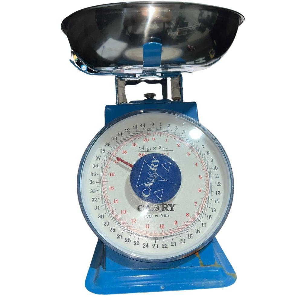 Mechanical Kitchen Scale with Stainless Steel Bowl, 20 kg - Blue