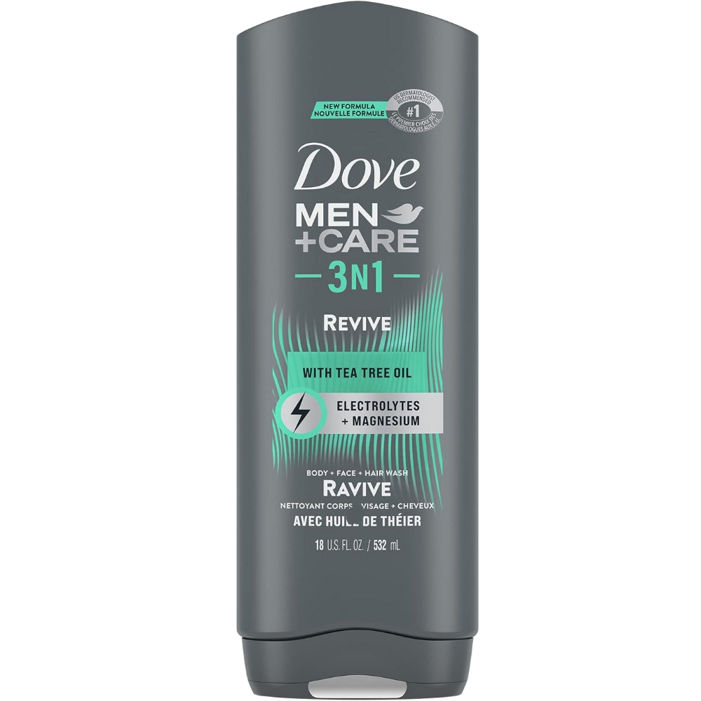 Men+Care 3N1 Revive Post-Workout Shower Gel with Tea Tree Oil, 530 ml