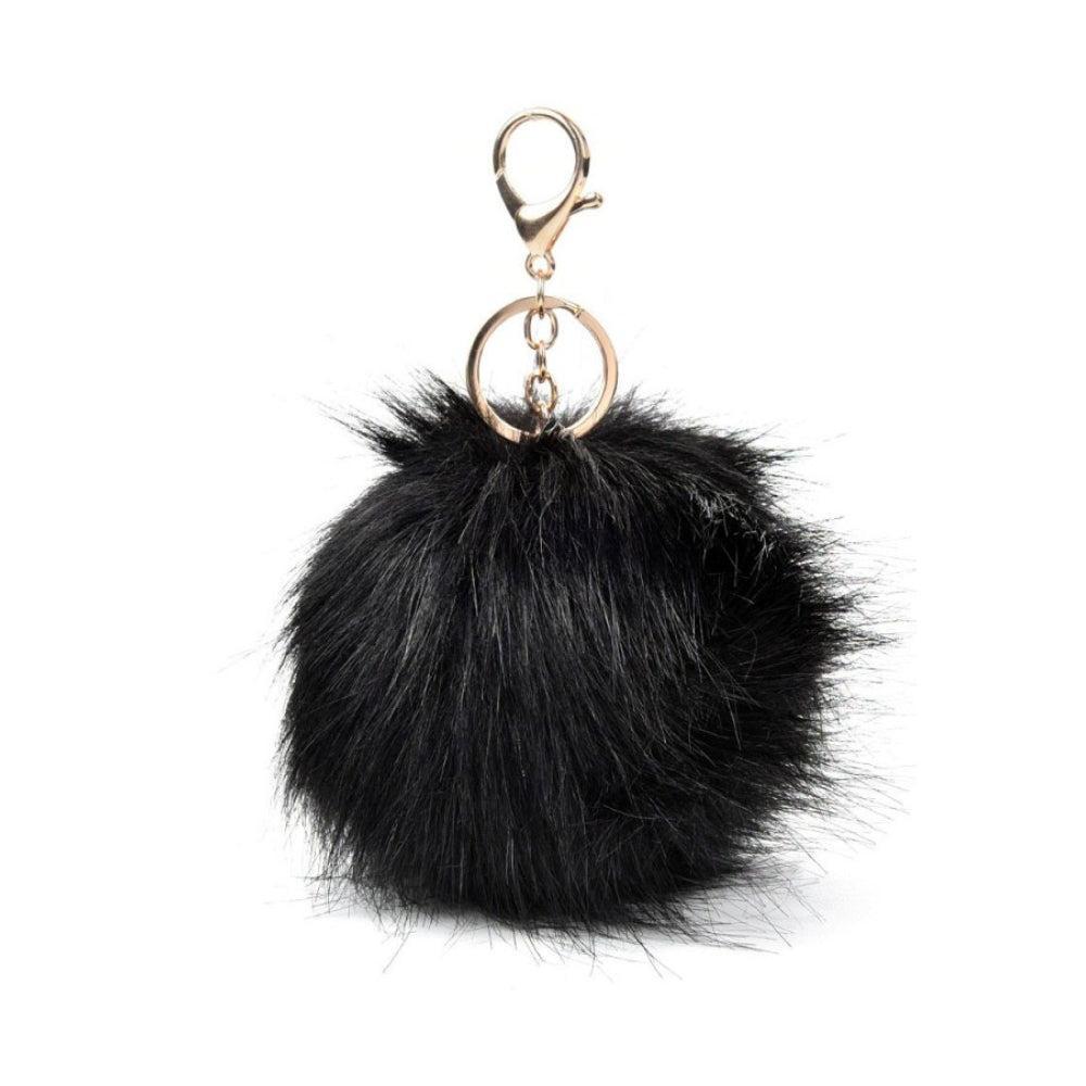 Metal Furry Keychain Rabbit Fur Ball Pompom Keychain for Car Keyring Handbag Tote Bag