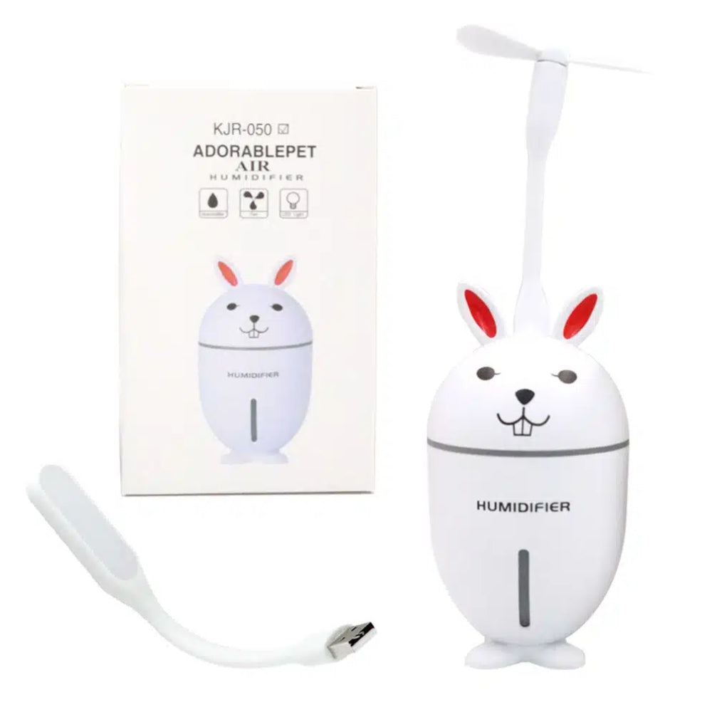 Mini Air Humidifier USB Aroma Diffuser Cute Rabbit Design with Fan and Light – KJR-050