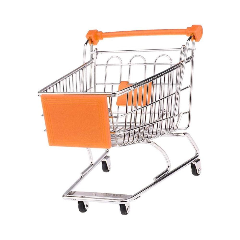 Mini Shopping Cart Miniature Supermarket Handcart Shopping Utility Cart Storage Toy For Kids