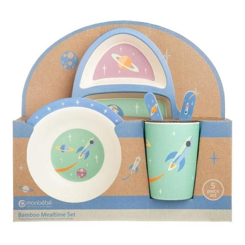 Monbebe 4-Piece Kids Bamboo Mealtime Set