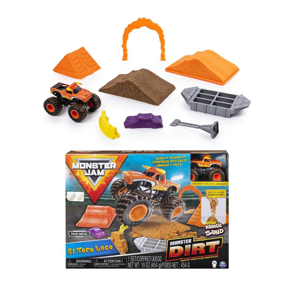 Monster Jam, El Toro Loco Monster Dirt Deluxe Set, Featuring 16oz Of Monster Dirt And Official 1:64 Scale Die-Cast Monster Jam Truck