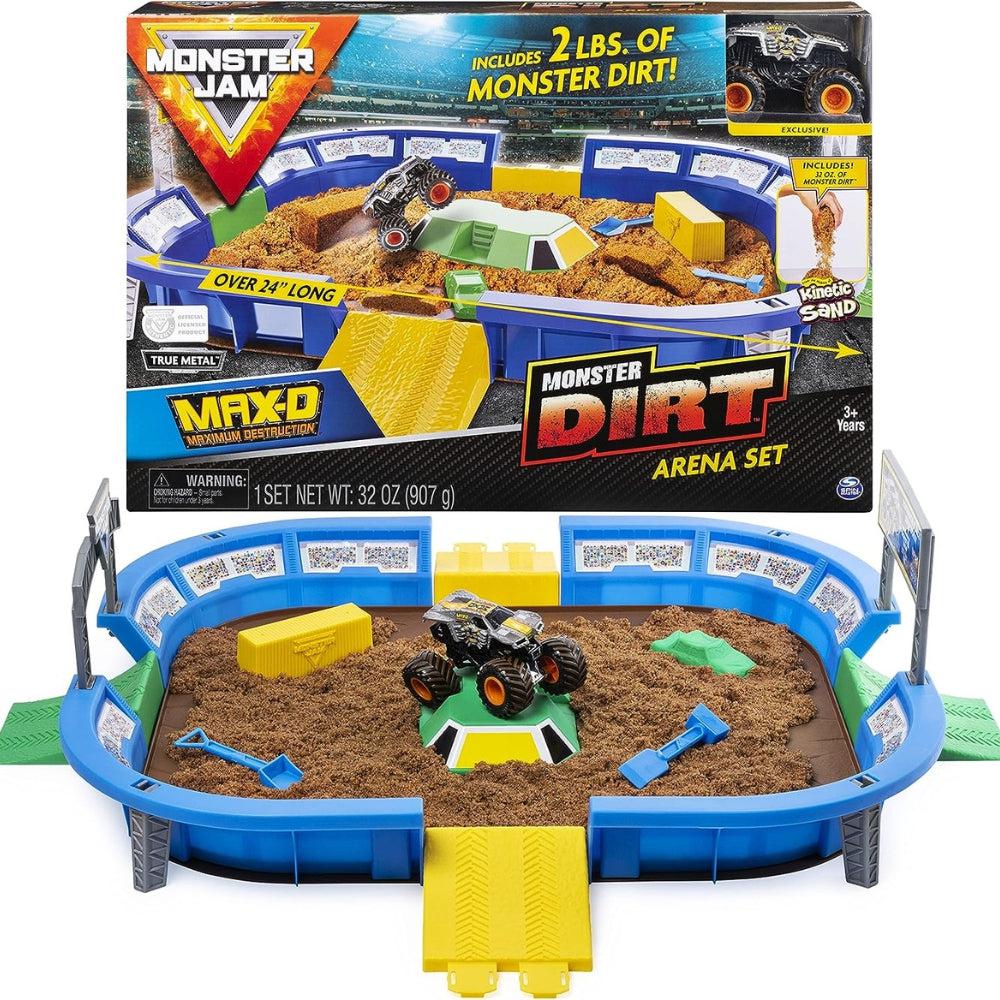 Monster Jam Monster Dirt Arena 24-Inch Playset With 2lbs Of Monster Dirt And Exclusive 1:64 Scale Die-Cast Monster Jam Truck