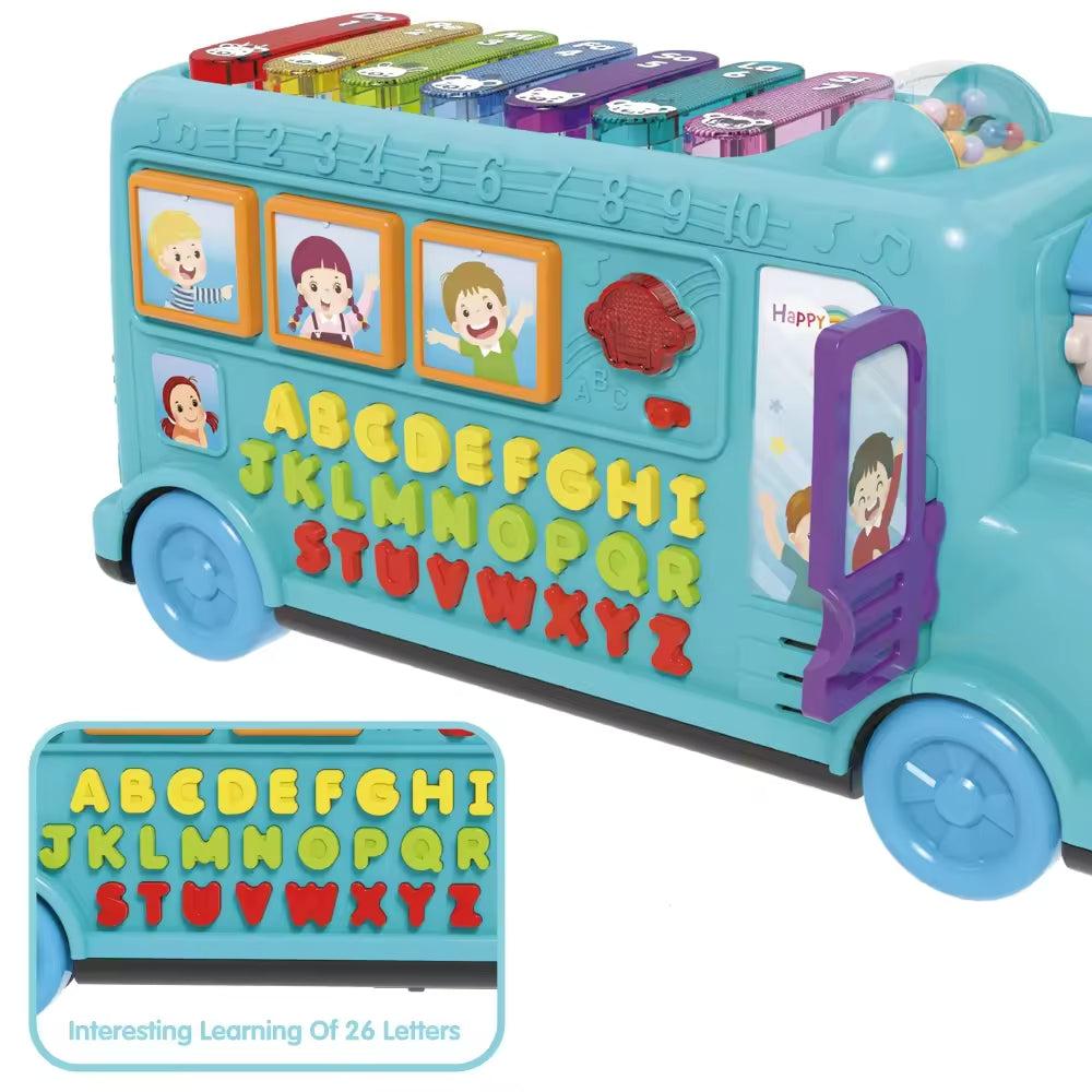 Multifunctional Early Education School Battery-Powered Bus Toy