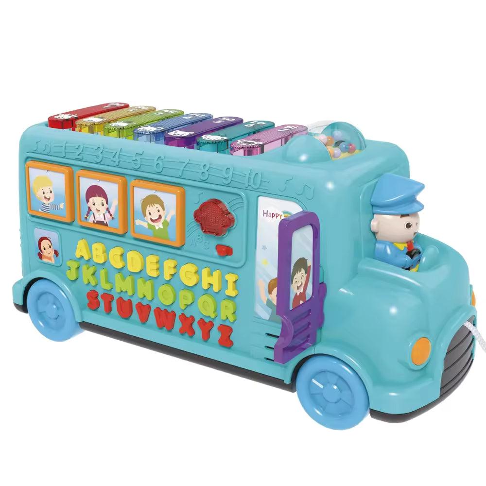 Multifunctional Early Education School Battery-Powered Bus Toy