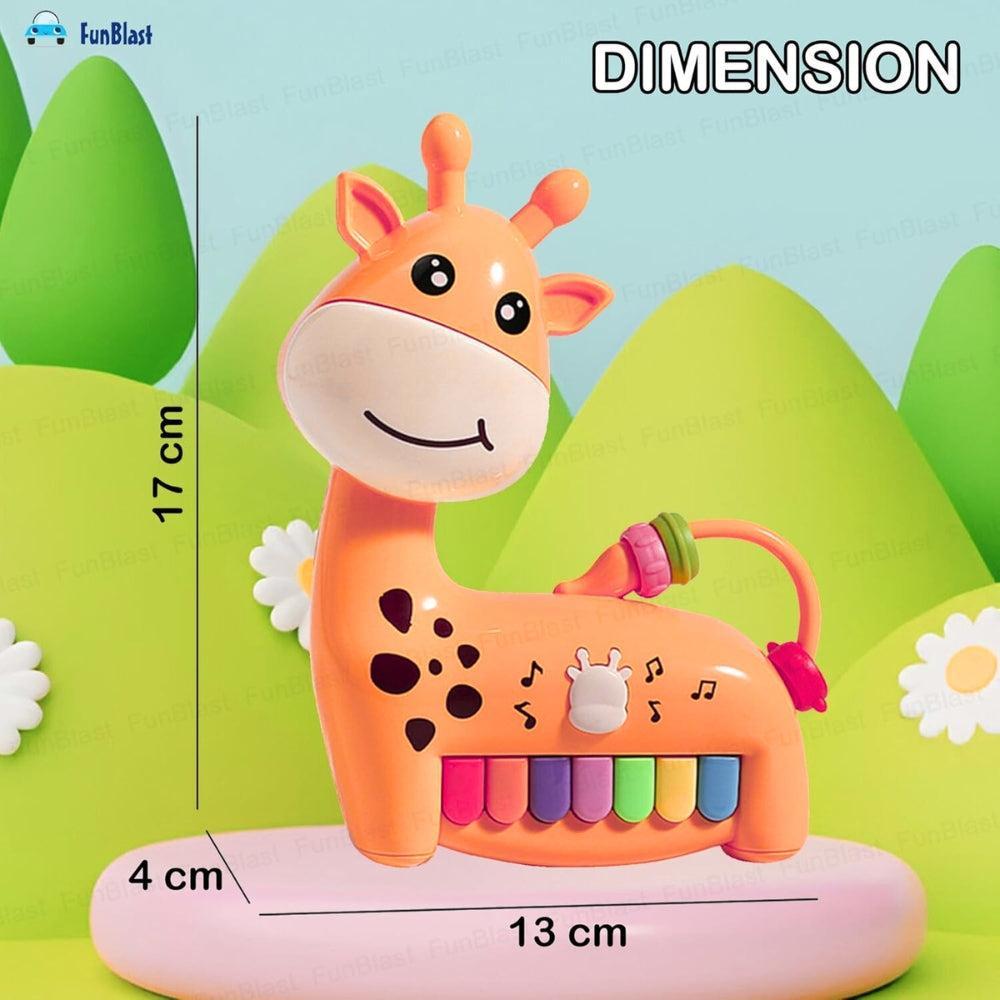 Musical Piano for Babies - Giraffe Toy Piano with Colorful Keys, Animal Shape Activity Toy for Kids with Light & Sound, Early Learning Toys for Toddlers
