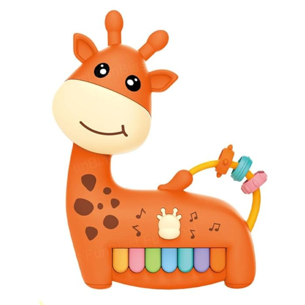Musical Piano for Babies - Giraffe Toy Piano with Colorful Keys, Animal Shape Activity Toy for Kids with Light & Sound, Early Learning Toys for Toddlers