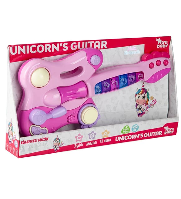 My First Educational Guitar with Unicorn Lights, Sounds and Music 42 Cm