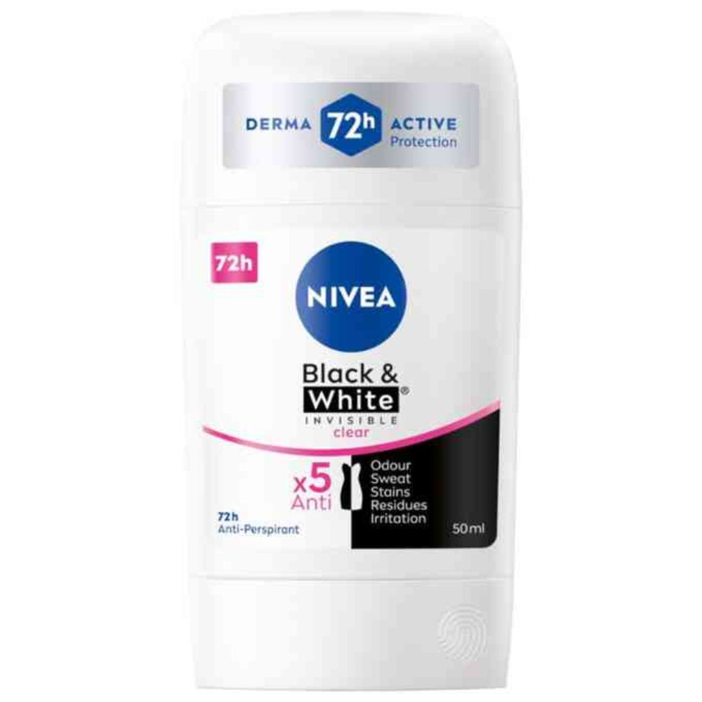 NIVEA Black & White Clear Antiperspirant Stick 50ml