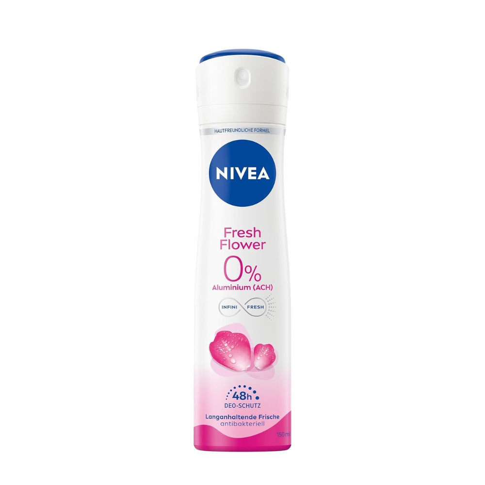NIVEA Fresh Flower Aluminium Free Deodorant Spray (ACH) with Gentle Care, Antibacterial Deodorant with 48h Protection and Unique INFINIFRESH Formula (150ml)