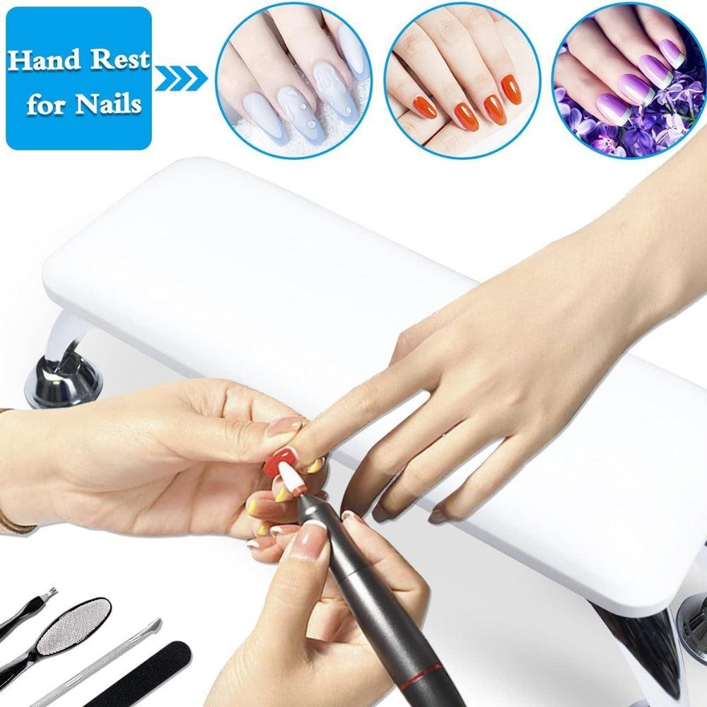 Nail Arm Rest Cushion, Microfiber Leather Hand Rest for Nails Toenails, Nail Armrest Stand Manicure Nail Pillow Hand Rest Cushion for Nail Art White