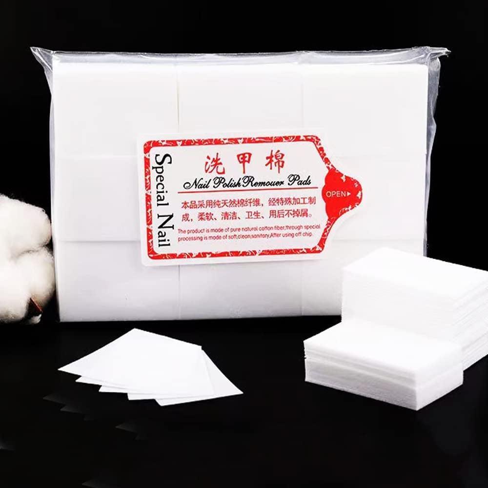Nail Cotton Pads 1000 Pcs - Lint Free Gel Nails Polish Removers Cotton Pad Eyelash Extension Glue Cleaning Wipes, Nails Wipes Nails Art Gel Polish Remover Cotton Pads