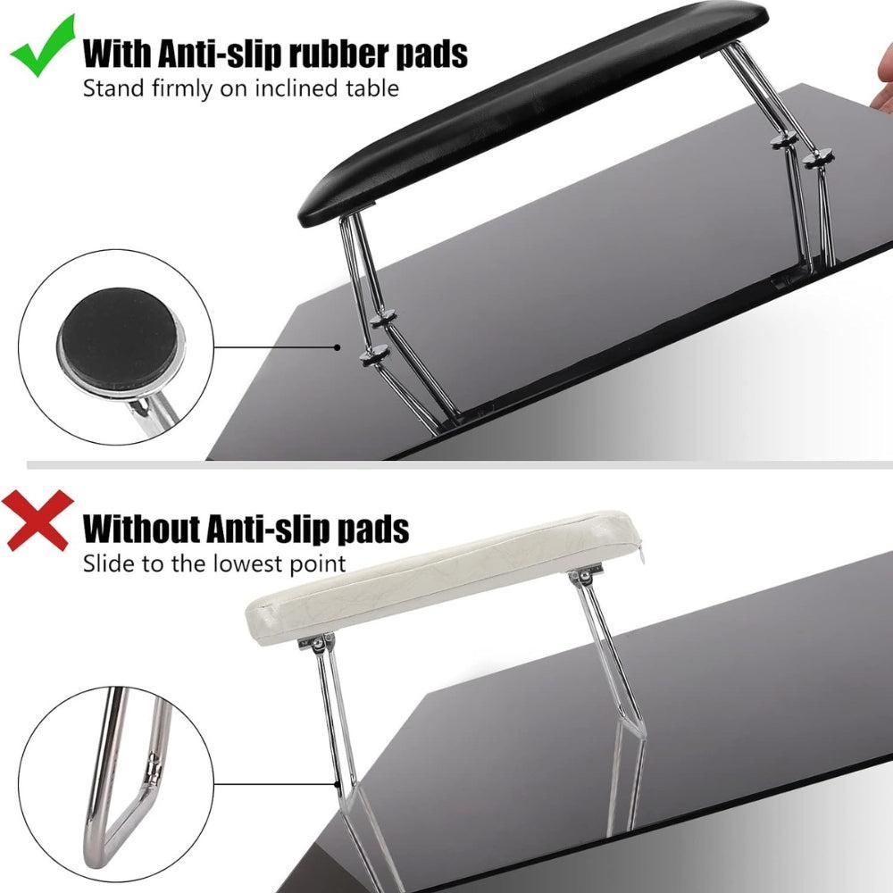 Nail Hand Rest Cusion, Microfiber Leather Arm Rest Nail Table for Fingernails and Toenails, Professional Manicure Nail Pillow Hand Rest Stand for Nail Technician Salon Use (Black)