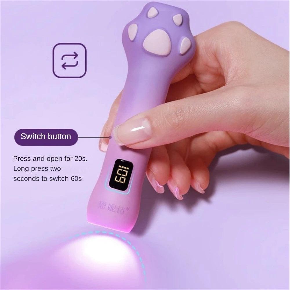 Nail Lamp Cat Style Nail Lamp Power Storage Quick Drying Phototherapy One-word Nail Lamp Nail Tools
