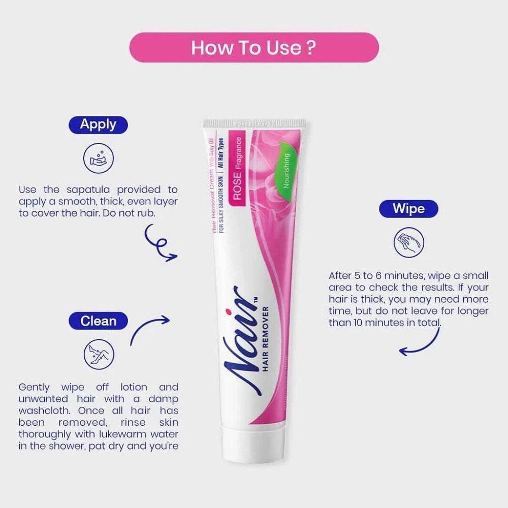 Nair Cream For Hair Removal With Rose Fragrance - 110 gm