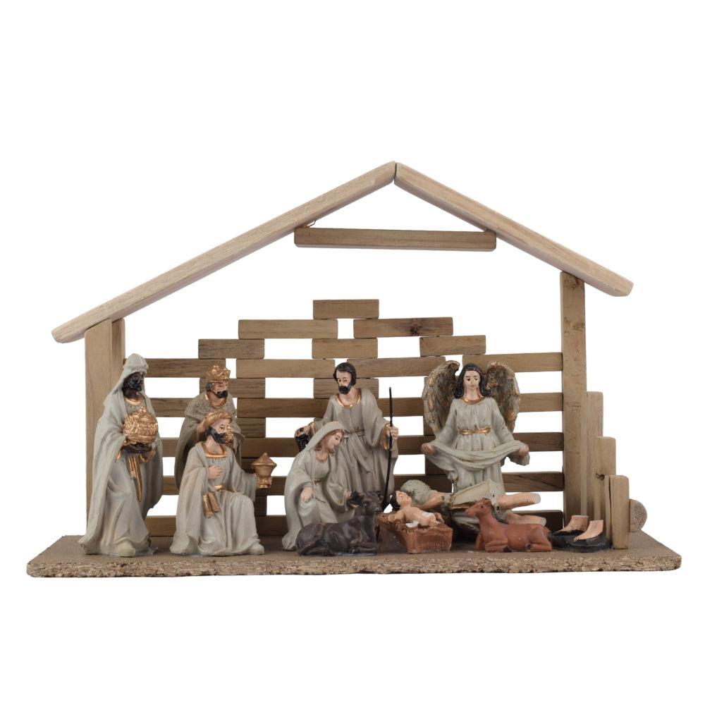 Nativity Scene with Family and Three Wise Men