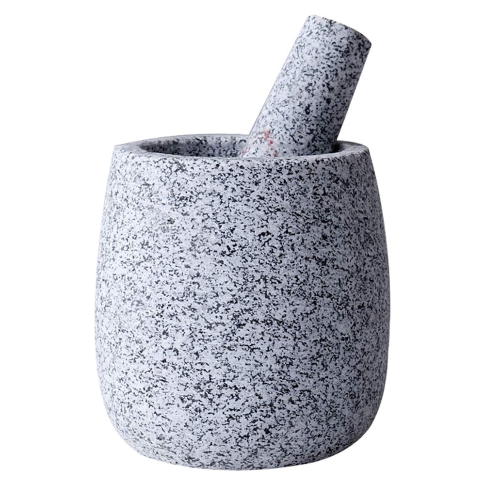 Natural Granite Mortar and Pestle Set, Rough Garlic Bowl for Grinding Garlic