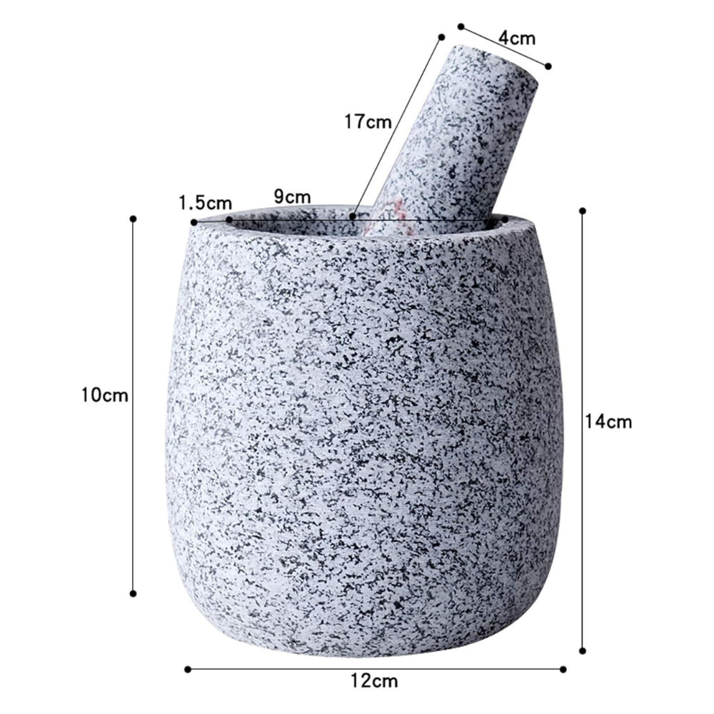 Natural Granite Mortar and Pestle Set, Rough Garlic Bowl for Grinding Garlic
