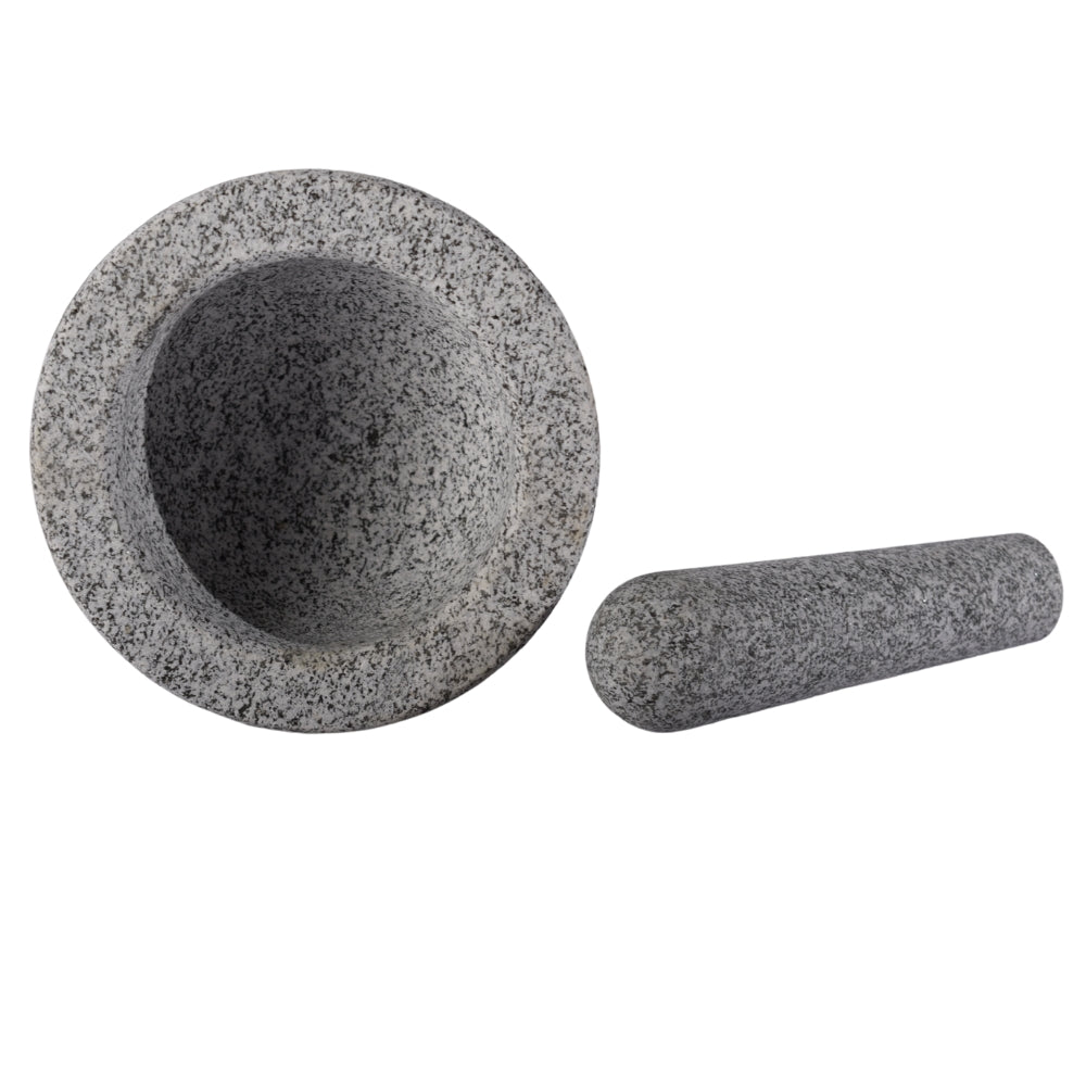 Natural Granite Mortar and Pestle Set, Rough Garlic Bowl for Grinding Garlic
