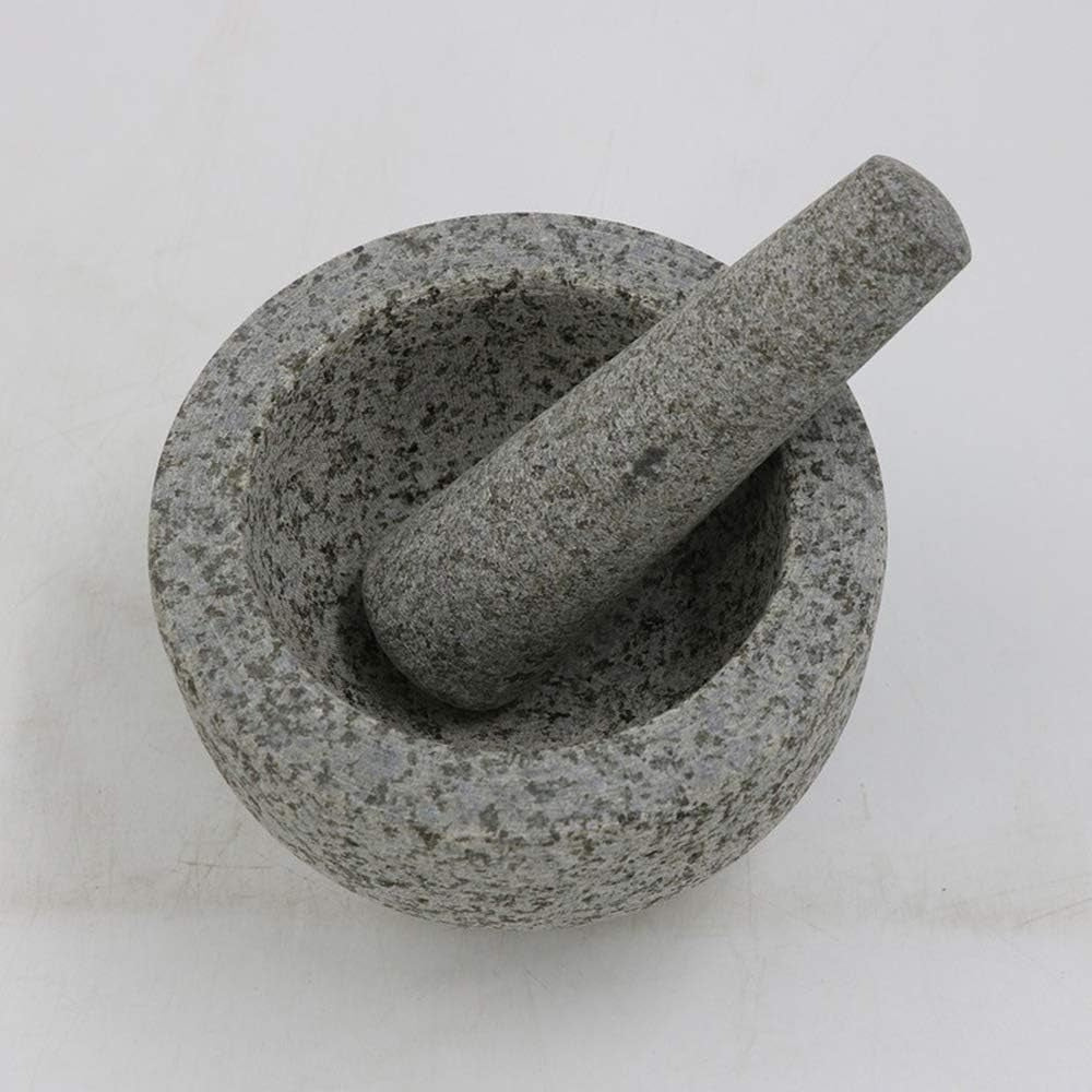 Natural Granite Mortar and Pestle Set, Rough Garlic Bowl for Grinding Garlic