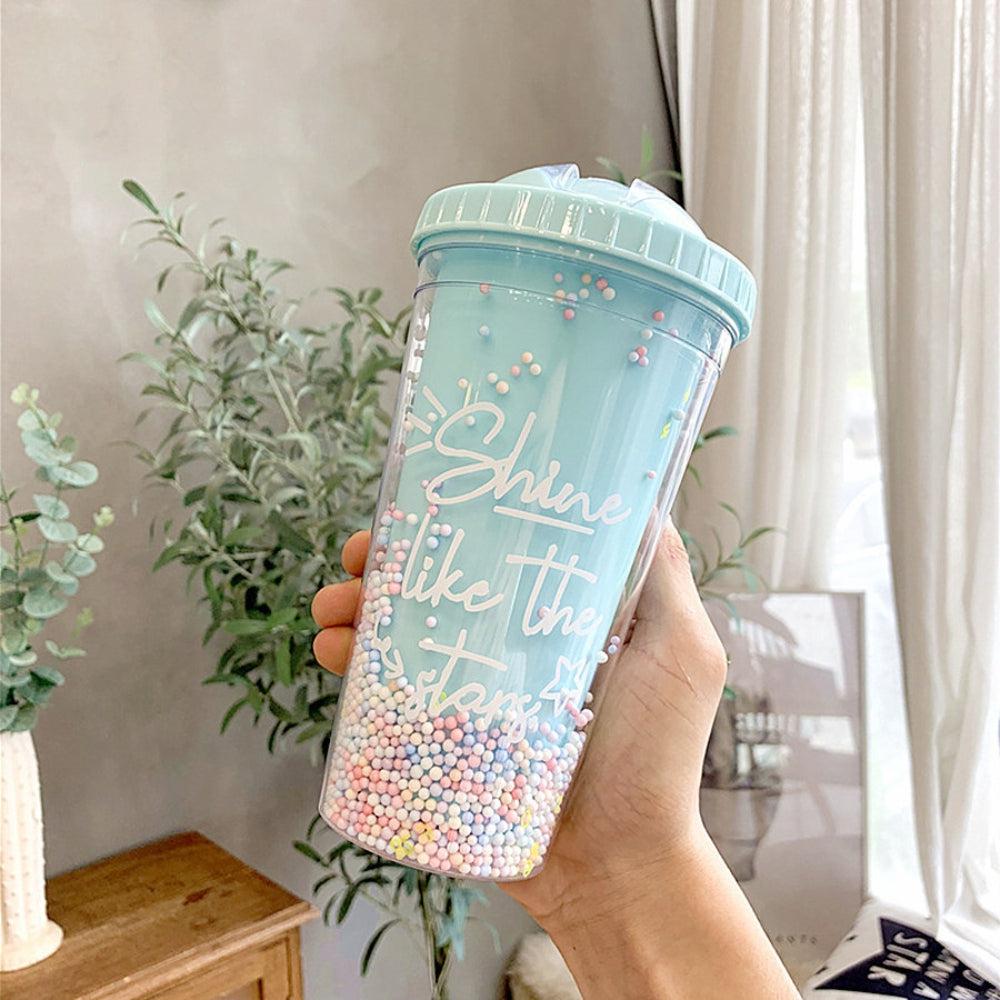 New Creative Rainbow Plastic Water Cup Fashion