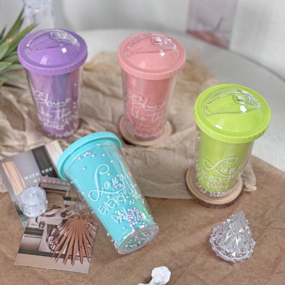 New Creative Rainbow Plastic Water Cup Fashion