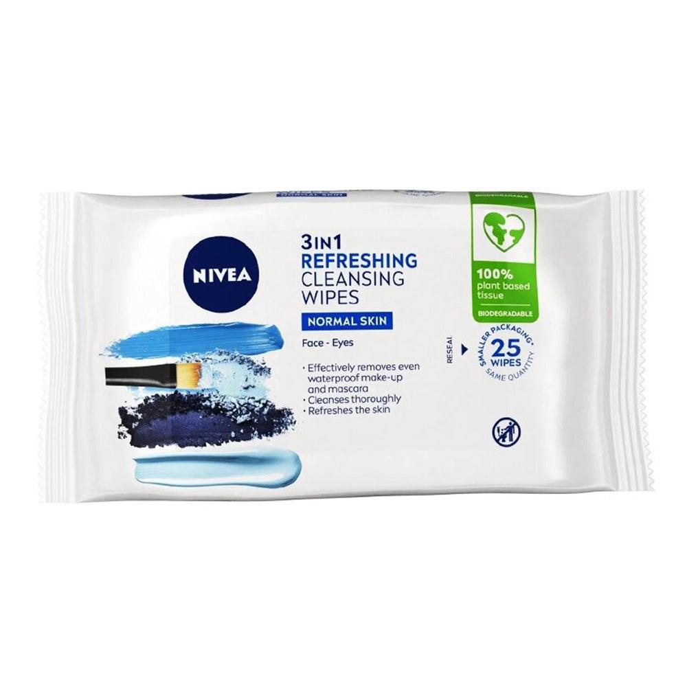 Nivea 3 in 1 Refreshing Cleansing Wipes Normal Skin 25Wipes