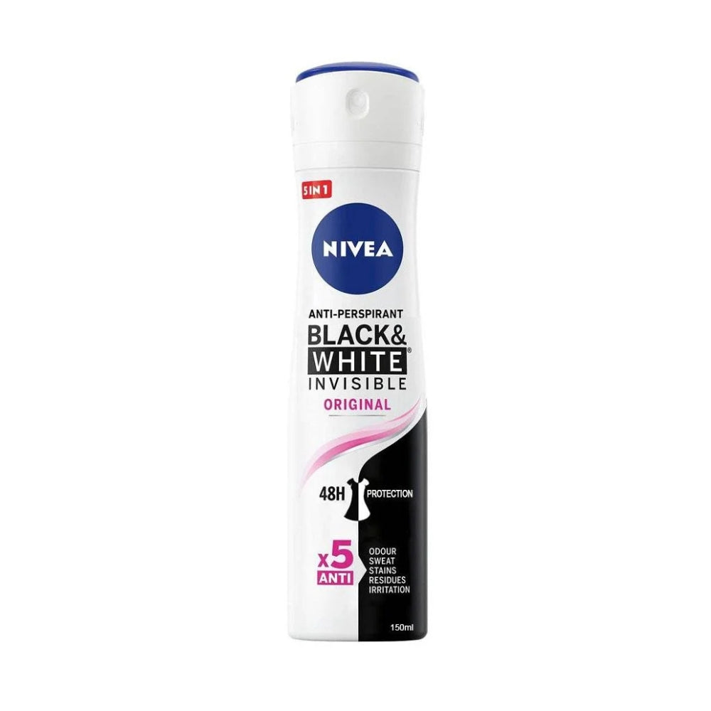 Nivea Deodorant Spray Black & White Invisible Original 150 ml