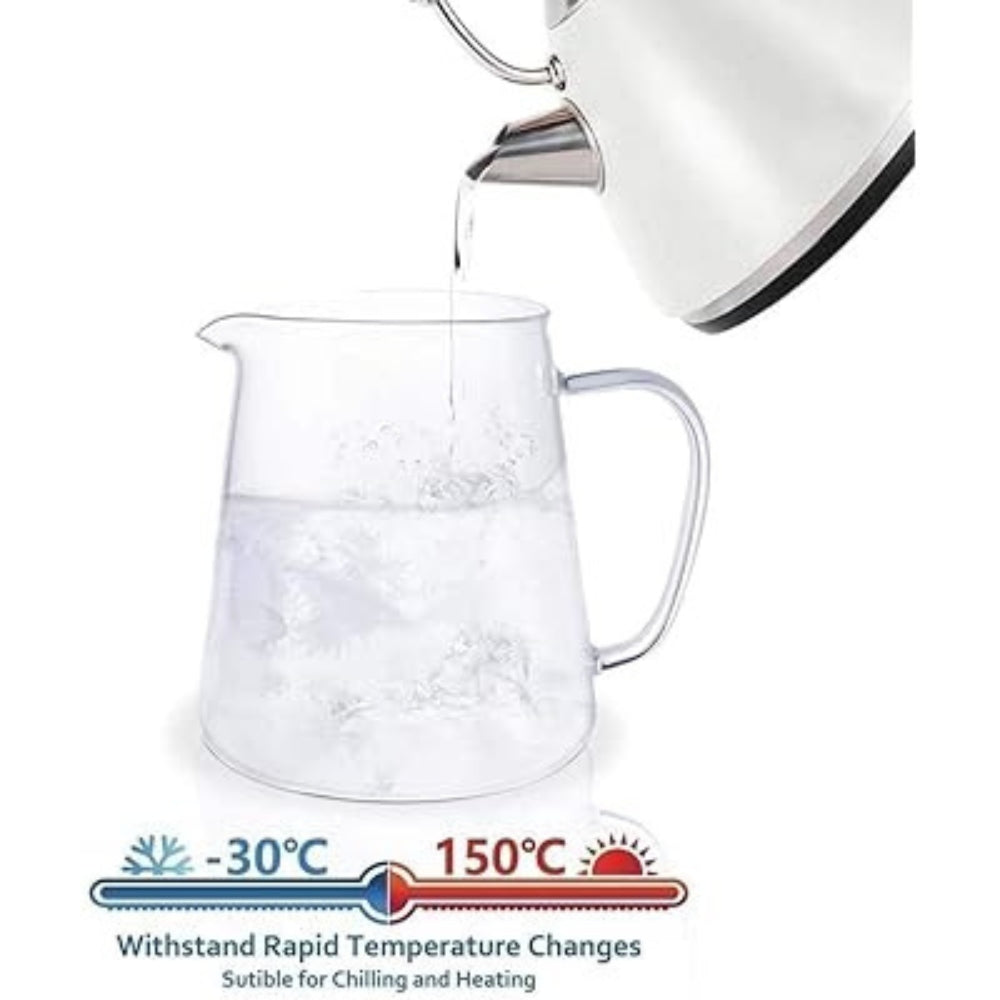 NixTiL Hofu Petit Clear High Borosilicate Glass Teapot with Removable 304 Stainless Steel Infuser, Heat Resistant Loose Leaf Teapot, Stovetop Safe (550ML)