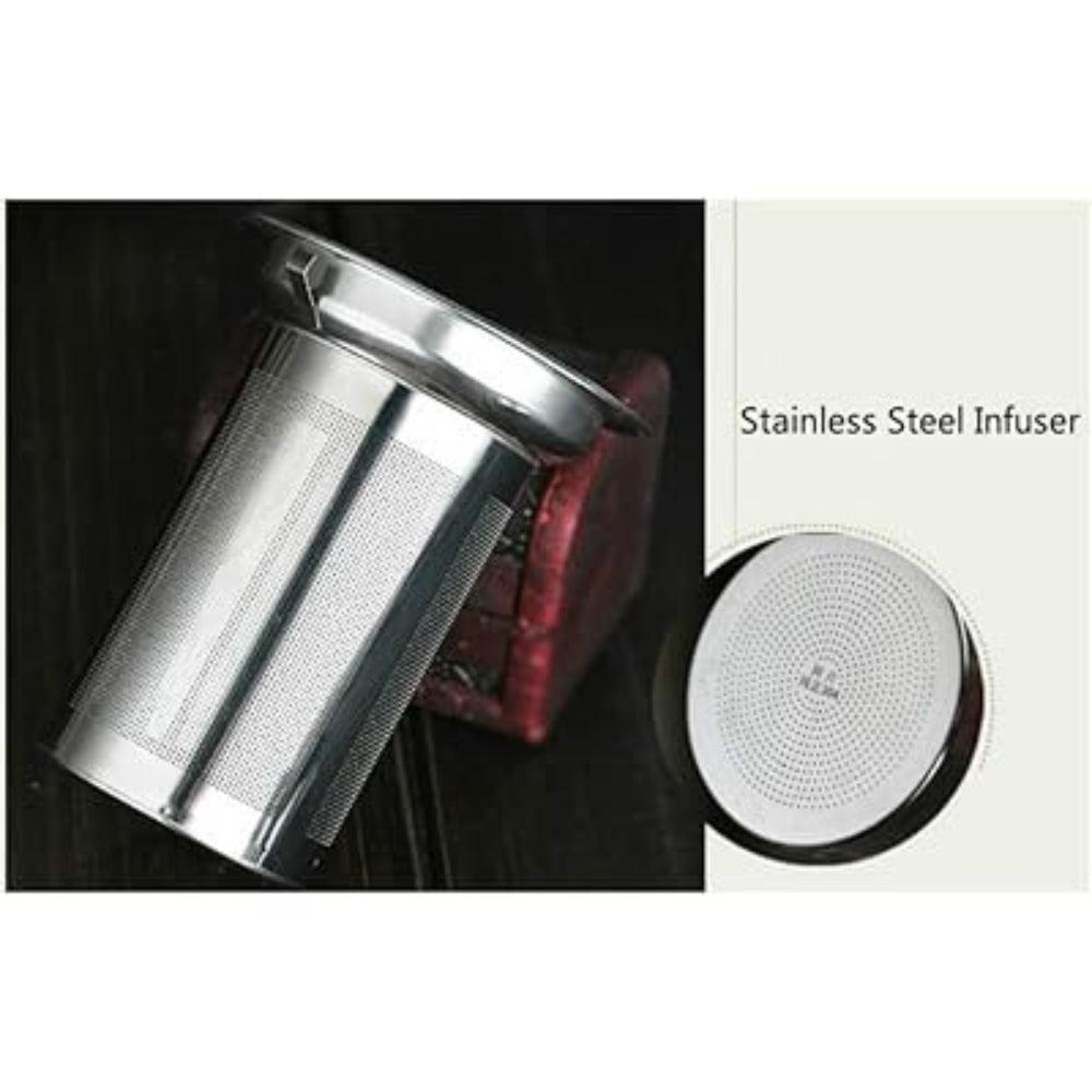 NixTiL Hofu Petit Clear High Borosilicate Glass Teapot with Removable 304 Stainless Steel Infuser, Heat Resistant Loose Leaf Teapot, Stovetop Safe (550ML)