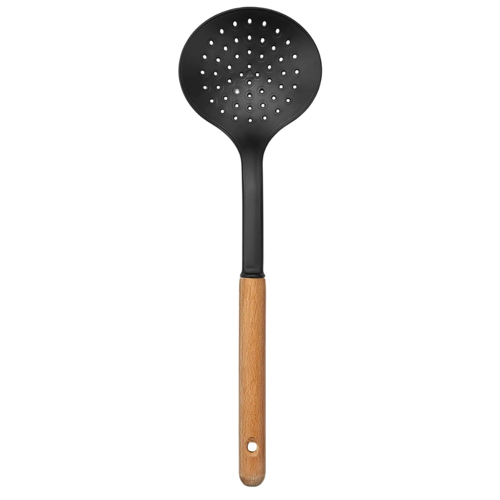 Nonstick Silicone Spatula, Non Scratch Flexible Edge for Pans, Slip Resistant comfortable Wooden Handle