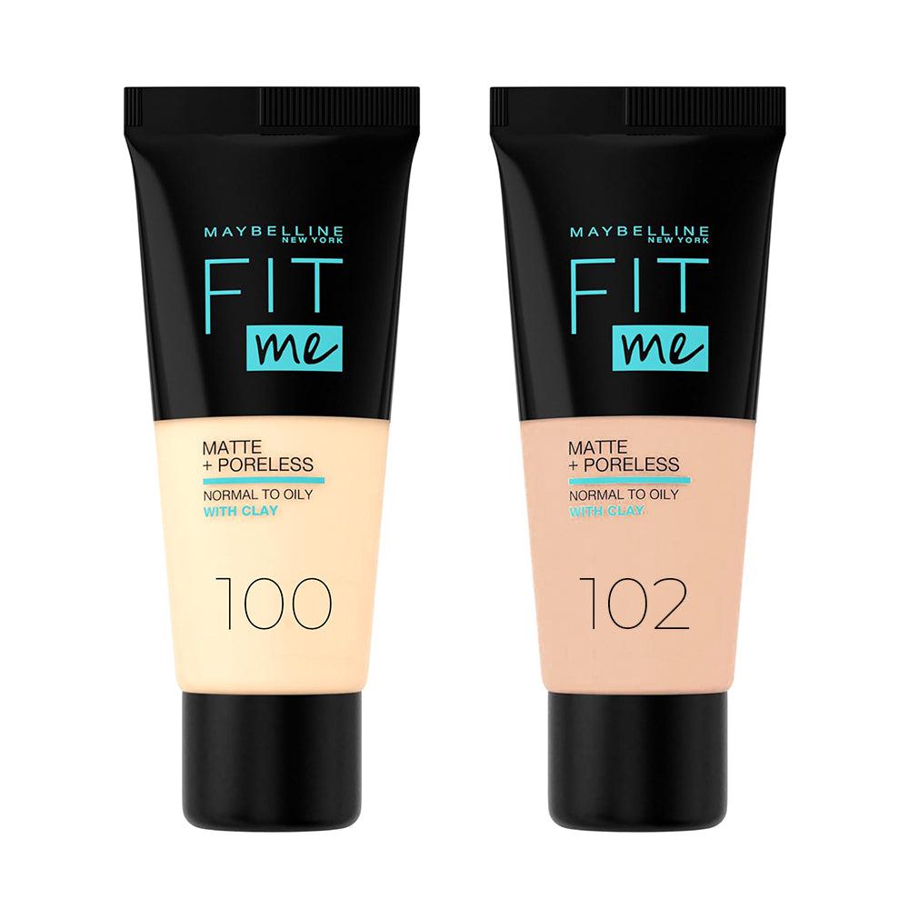 OFFER: Maybelline New York Fit Me Matte Poreless Foundation 30ml - 100+102 - BUY 1 GET 1 FREE