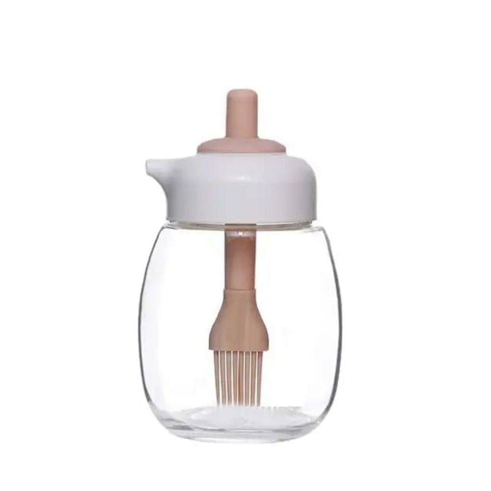 Oil Dispenser Bottle Wide Opening Oil Bottle Oil Dispenser with Silicone Oil Brush 230 ml