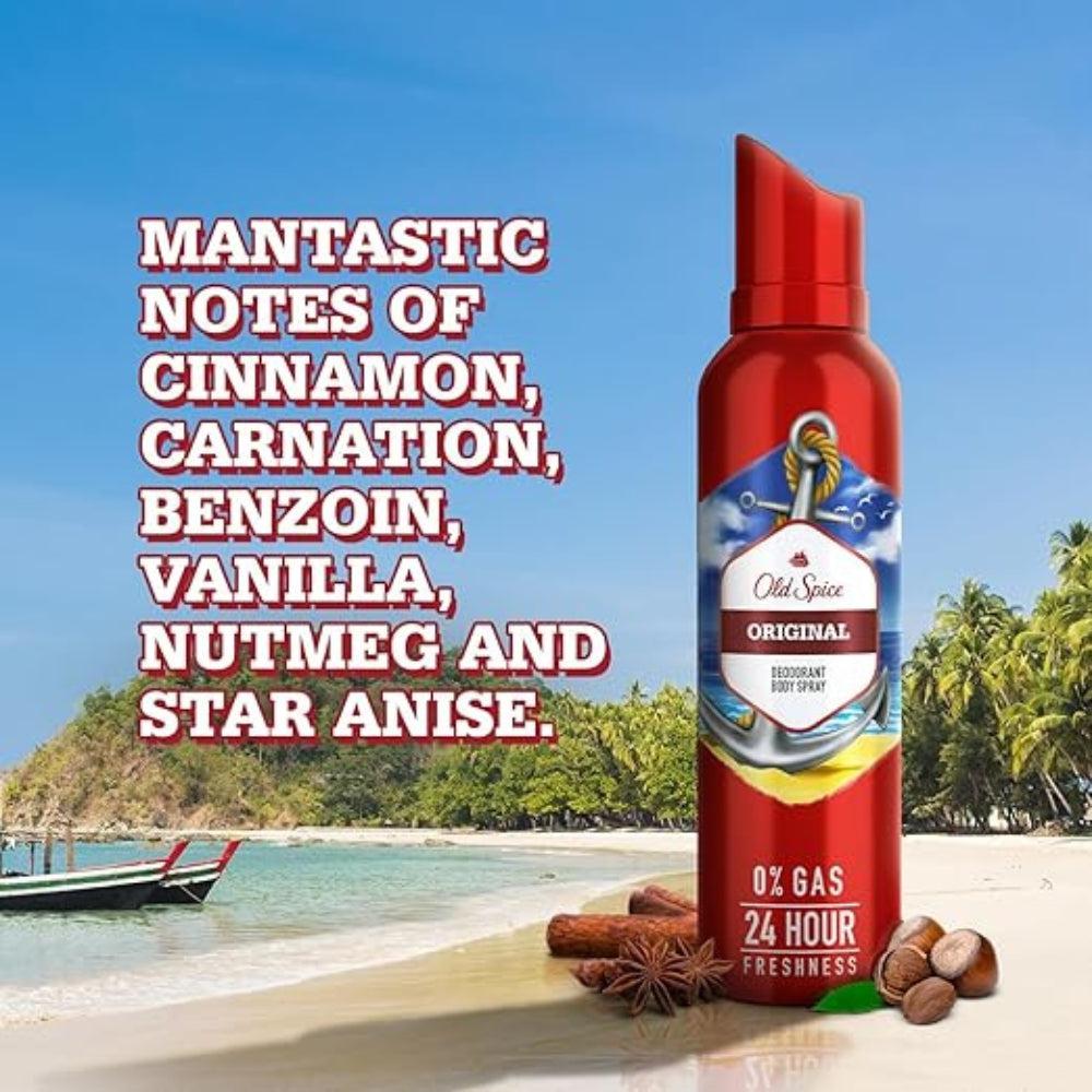 Old Spice Original No Gas Deodorant Body Spray Perfume for Men, 140 ml