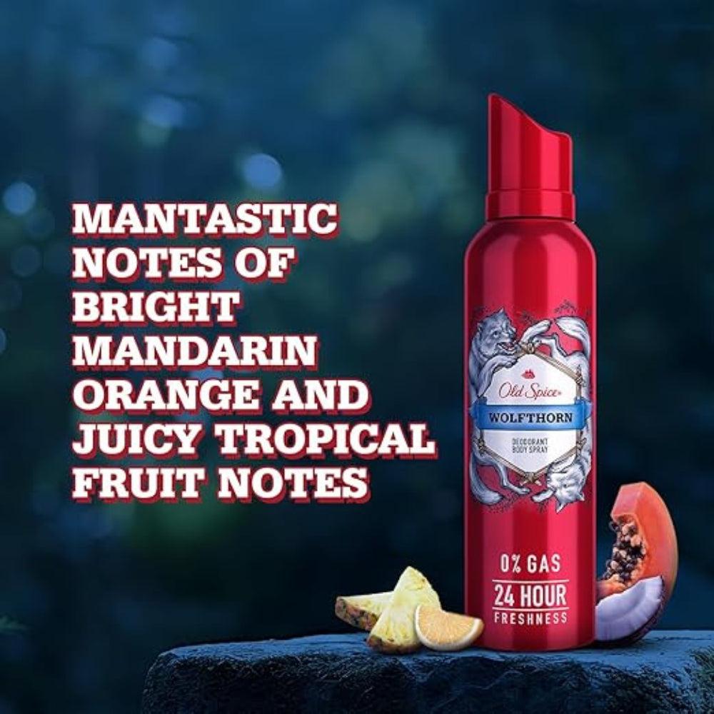 Old Spice Wolfthorn No Gas Deodorant Body Spray Perfume for Men, 140 ml