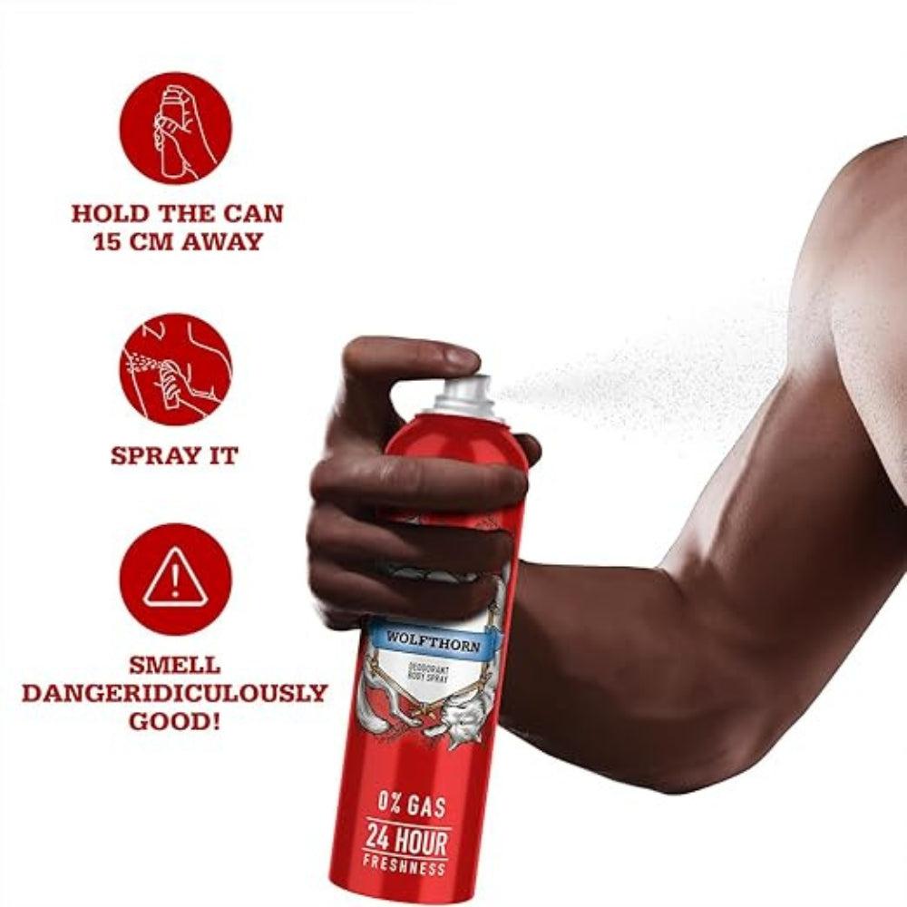 Old Spice Wolfthorn No Gas Deodorant Body Spray Perfume for Men, 140 ml