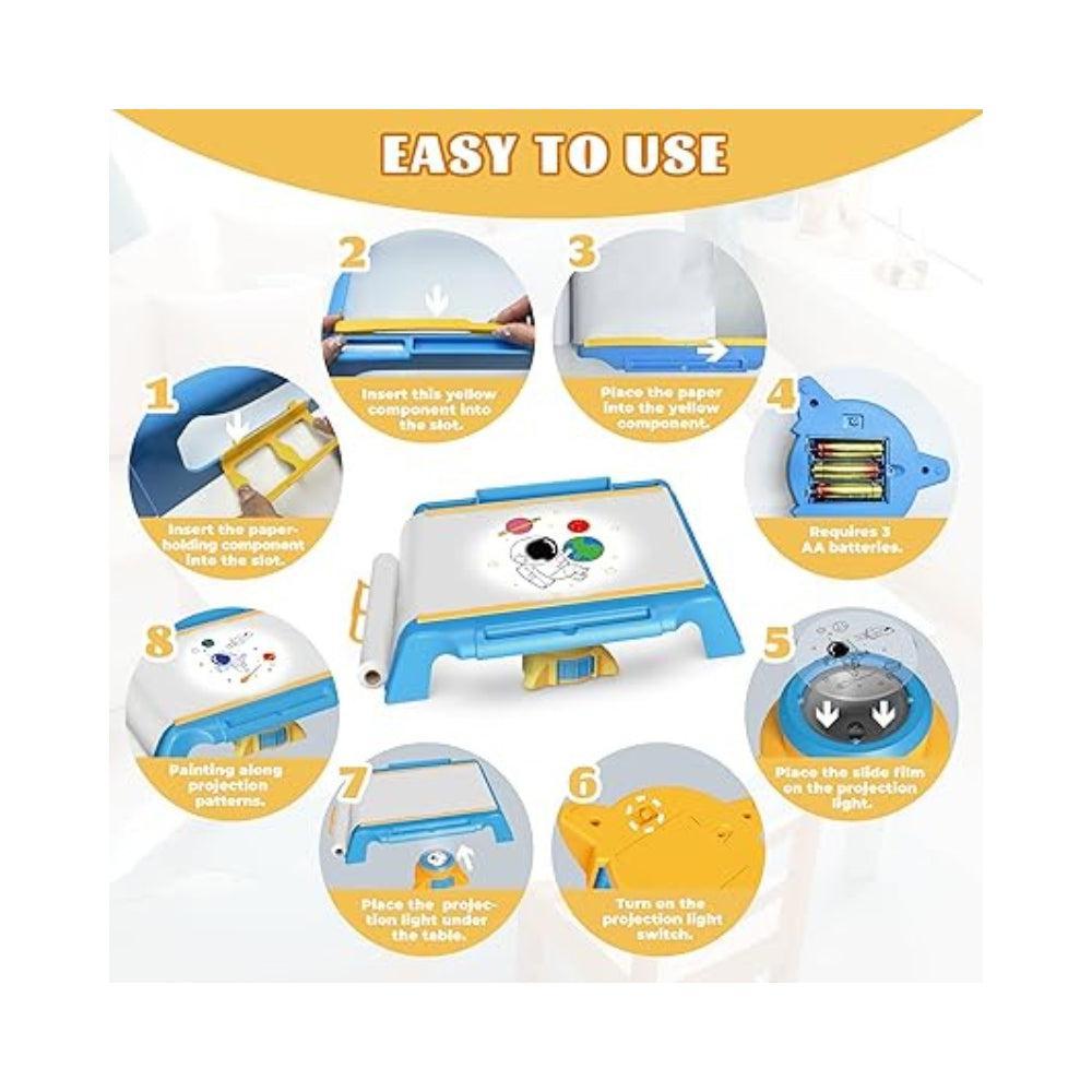 Oqluk Drawing Projector for Kids, Art Sketch Projector Drawing and Tracing with 300+ Pattern, 72 Pcs Projection Cards, 394 in Paper,Color Pen,Color Pencil, Kids Drawing Board Toy for Girl Boy Gift 3+