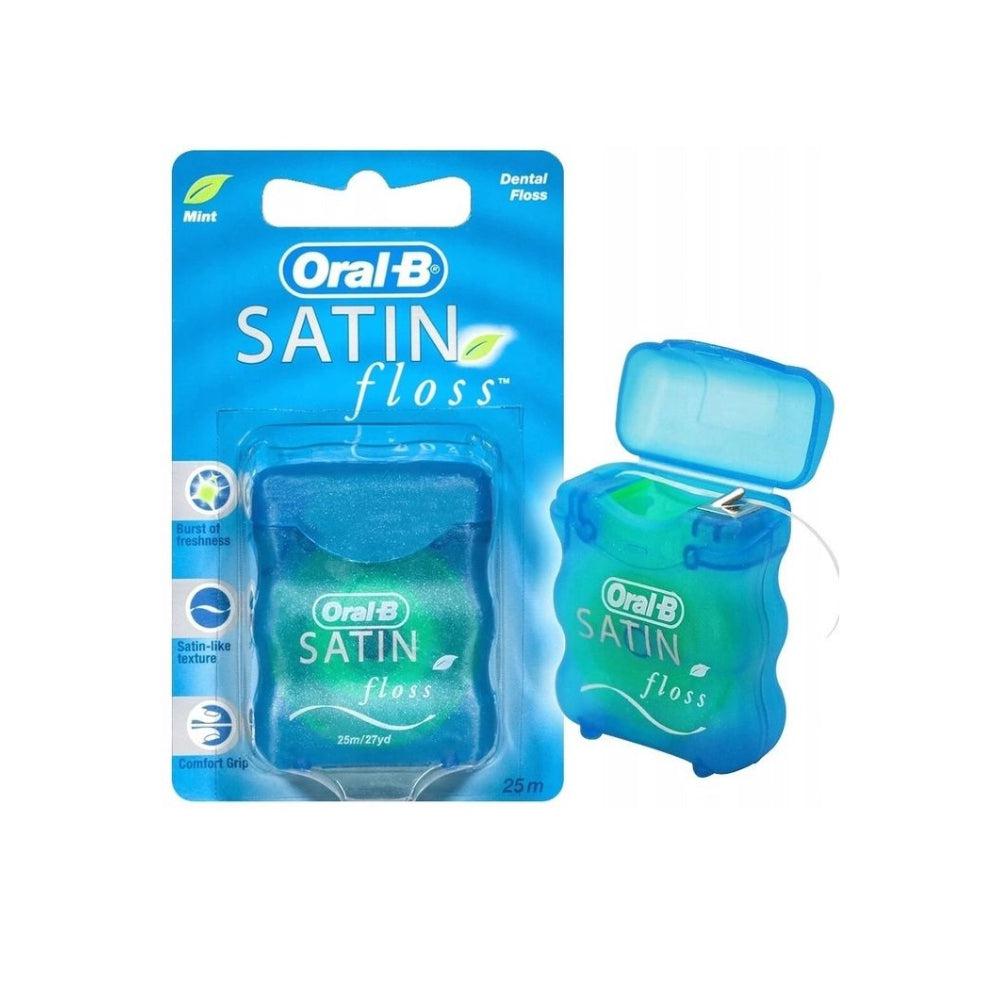 Oral B Satin Floss 25m Mint Dental Floss Delivers A Burst Of Freshness