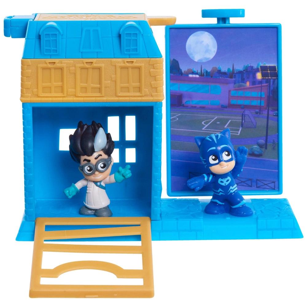 PJ Masks Nighttime Micros Trap & Escape Playset, Catboy vs. Romeo, Kids Toys For Ages 3 Up, Gifts And Presents