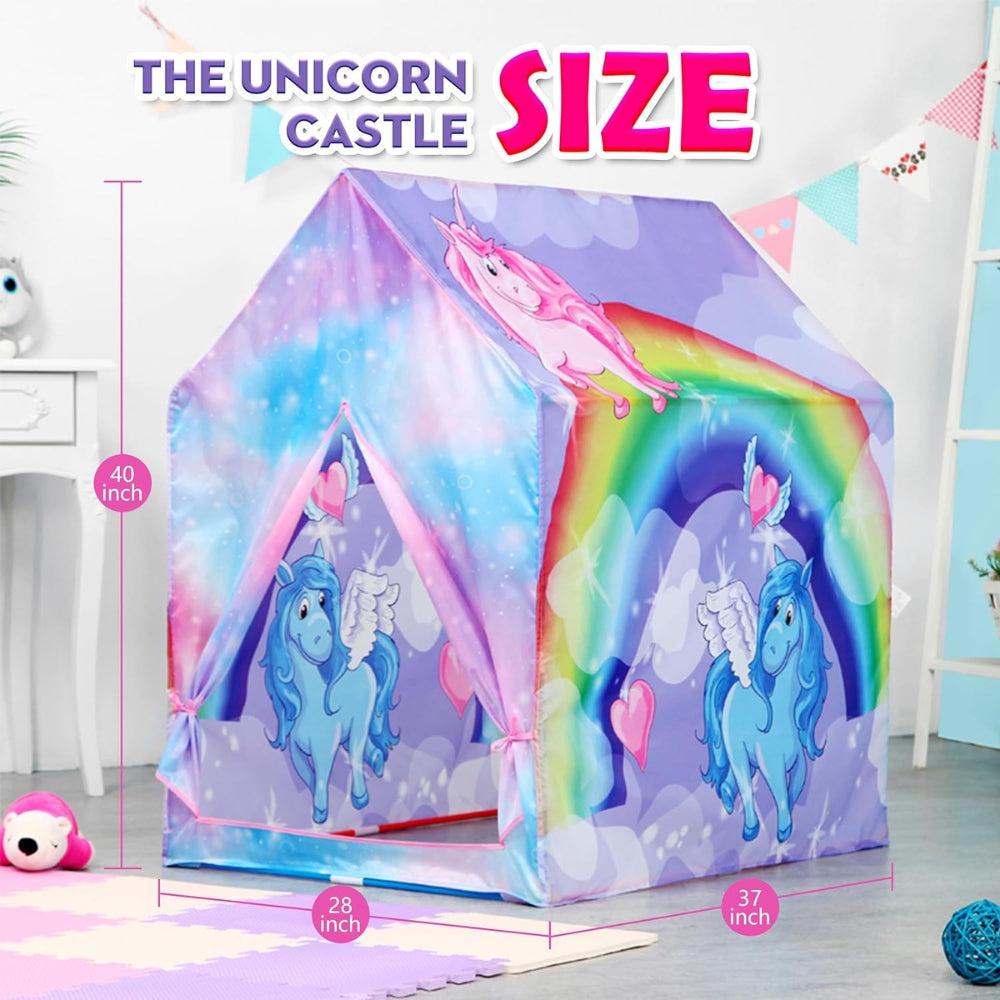 Play 10 Unicorn Play Tent Kids Tent Girls & Boys, Princess Castle Tent Pretend Playhouse For Children Indoor And Outdoor Fun, Foldable Playhouse Toy Gift