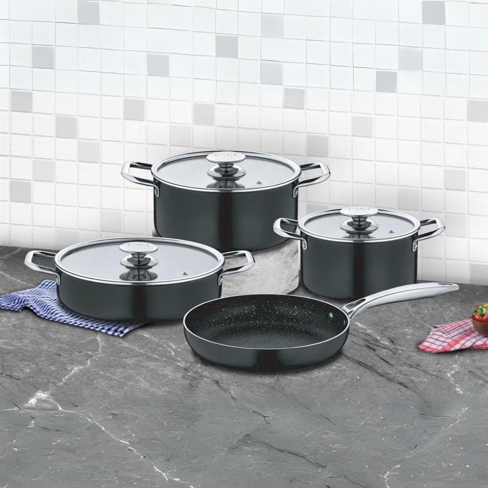 Paci 7 Pcs Retro Black Granite Pot Set