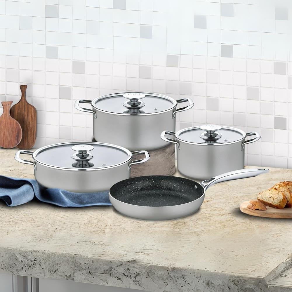 Paci 7 Pcs Retro White Granite Pot Set