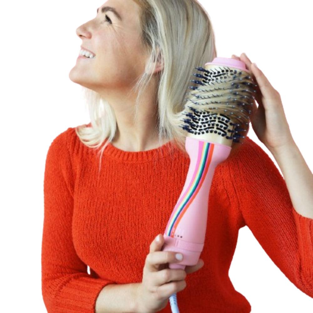 Packed Party Heated Aluminum Barrel Hot Air Brush-Pink