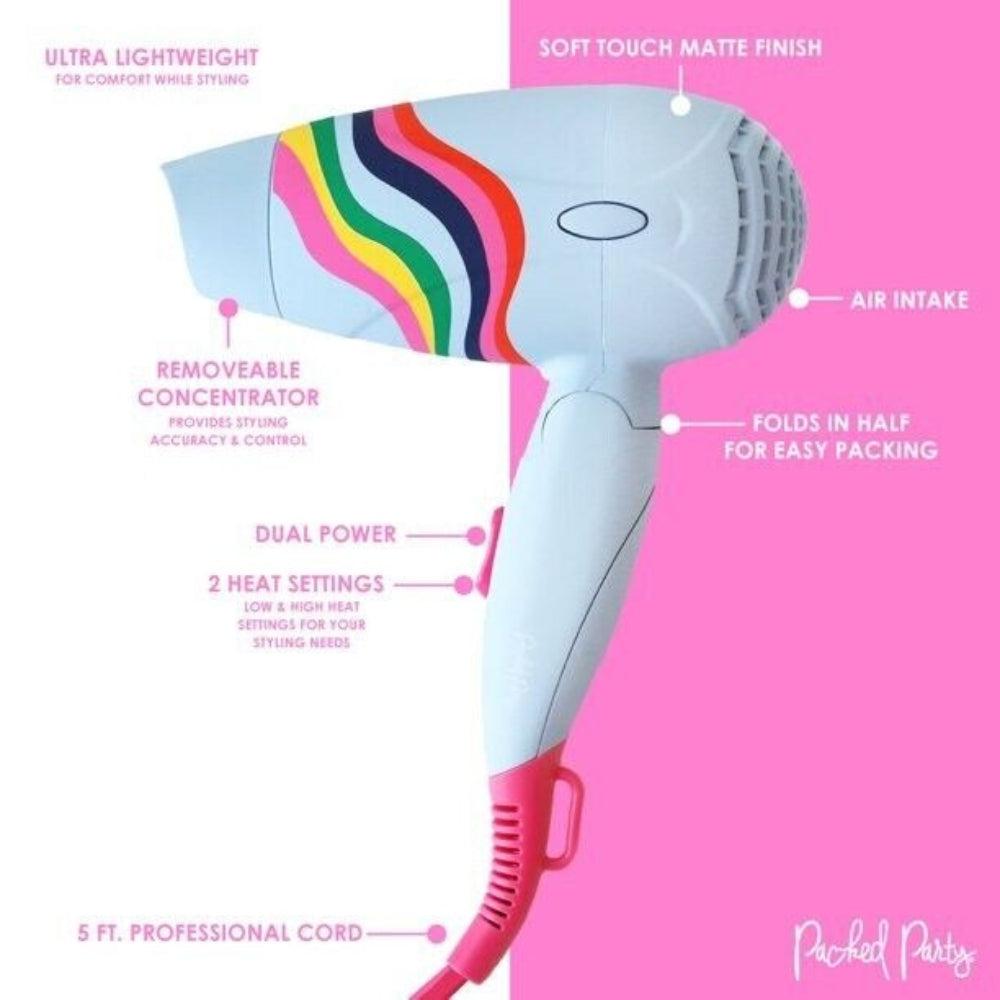 Packed PartyParty On-The-Go Foldable Travel Hair Dryer D3