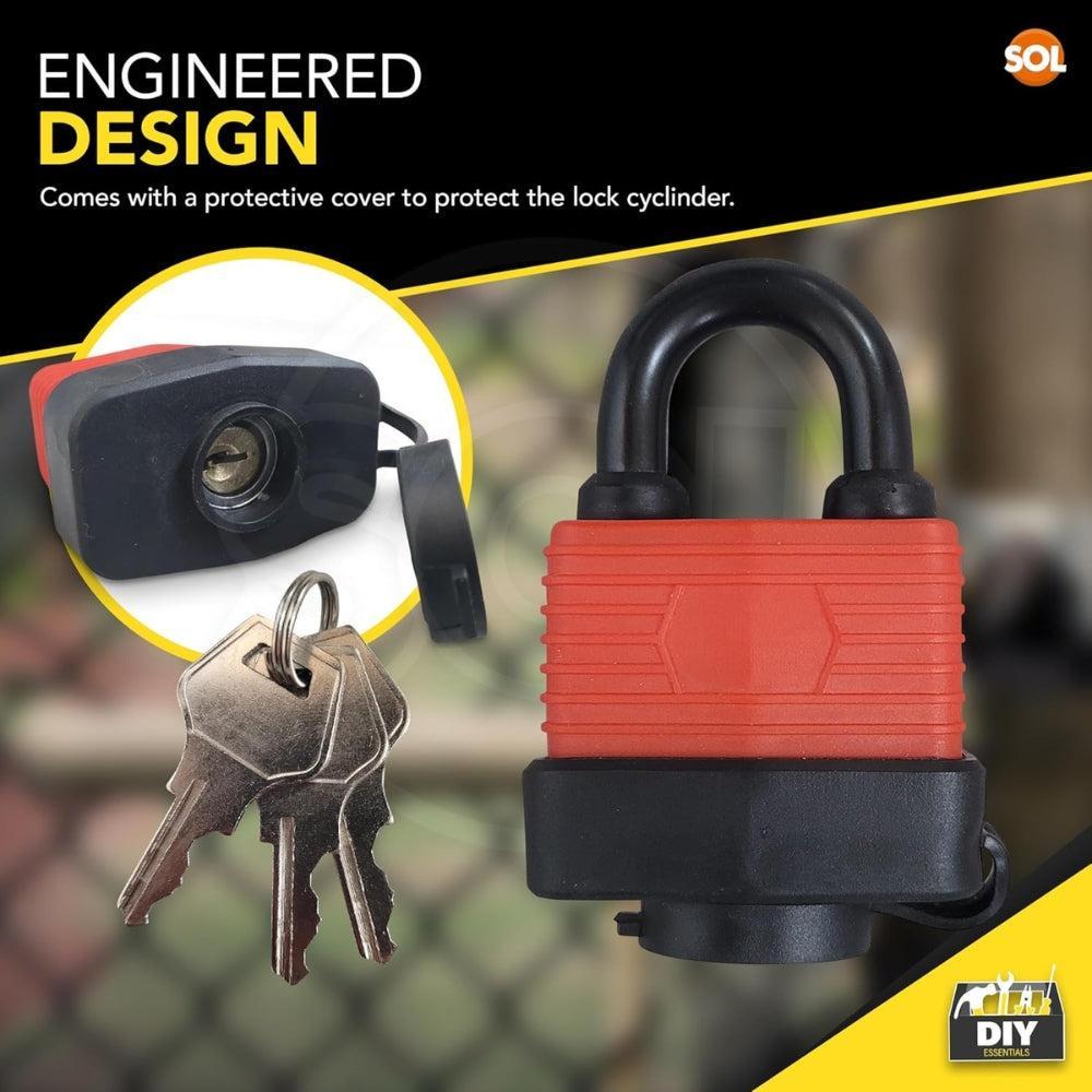 Padlock,Padlocks with Keys Long Handle Ring Key Padlock,Width 40mm50mm60mm75mm, and Anti-Theft Door Lock Locker Lock,2 Keys